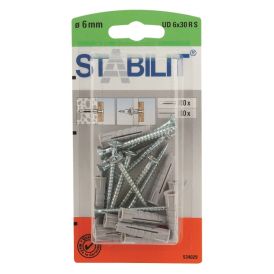 Kauluksellinen yleistulppasarja Stabilit Ø 6 x 30 mm 10 kpl/pkt